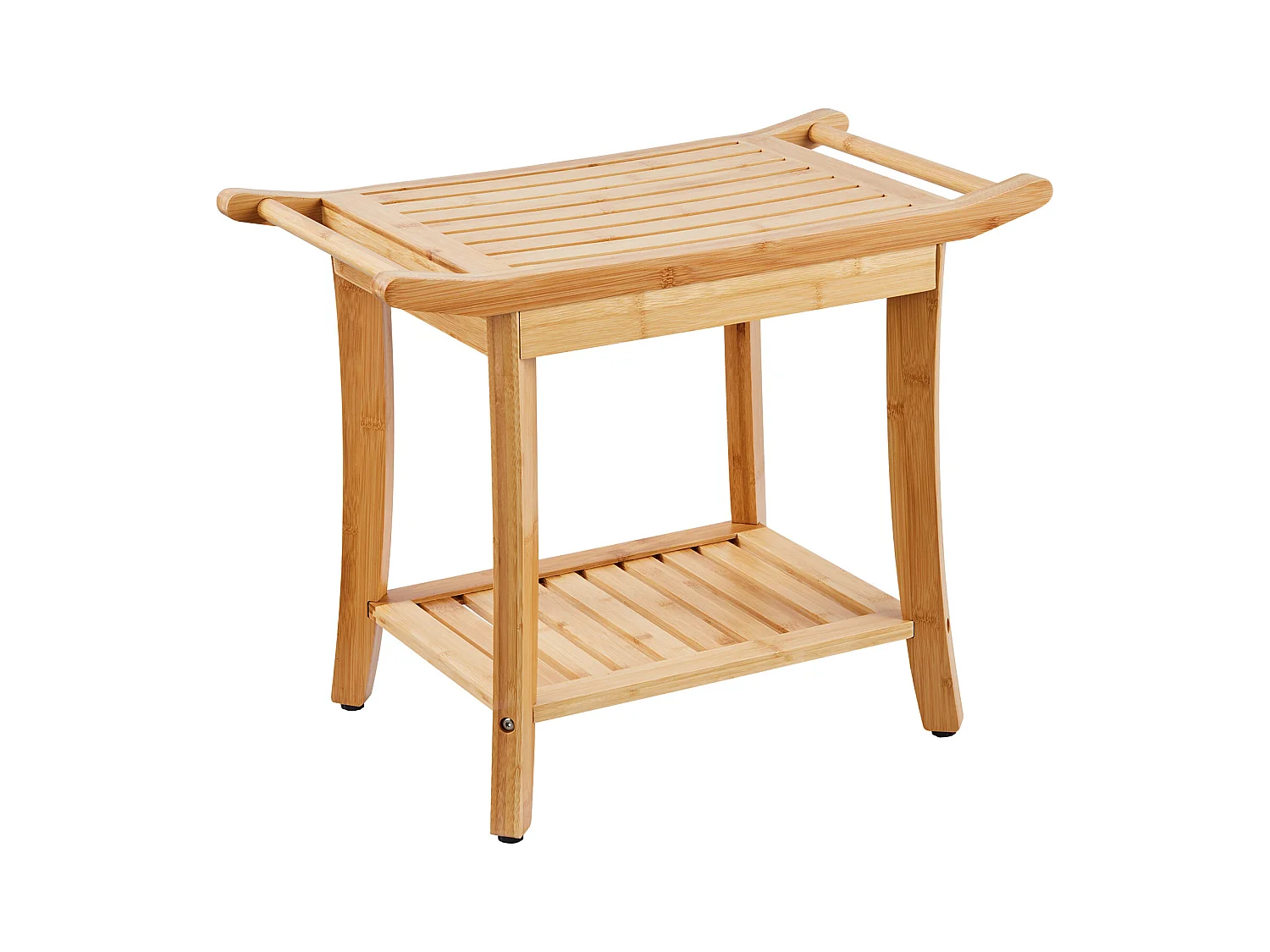 Banc de Douche en Bambou SucceBuy, 61 x 35 x 49 cm, Chaise pour Salle de Bain