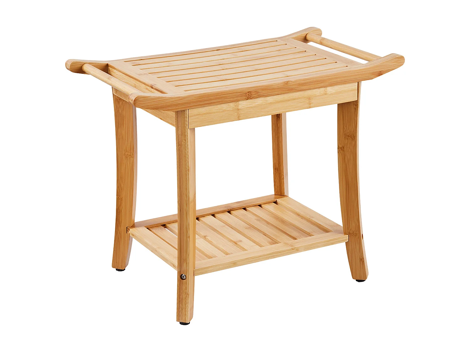 Banc de Douche en Bambou SucceBuy, 61 x 35 x 49 cm, Chaise pour Salle de Bain