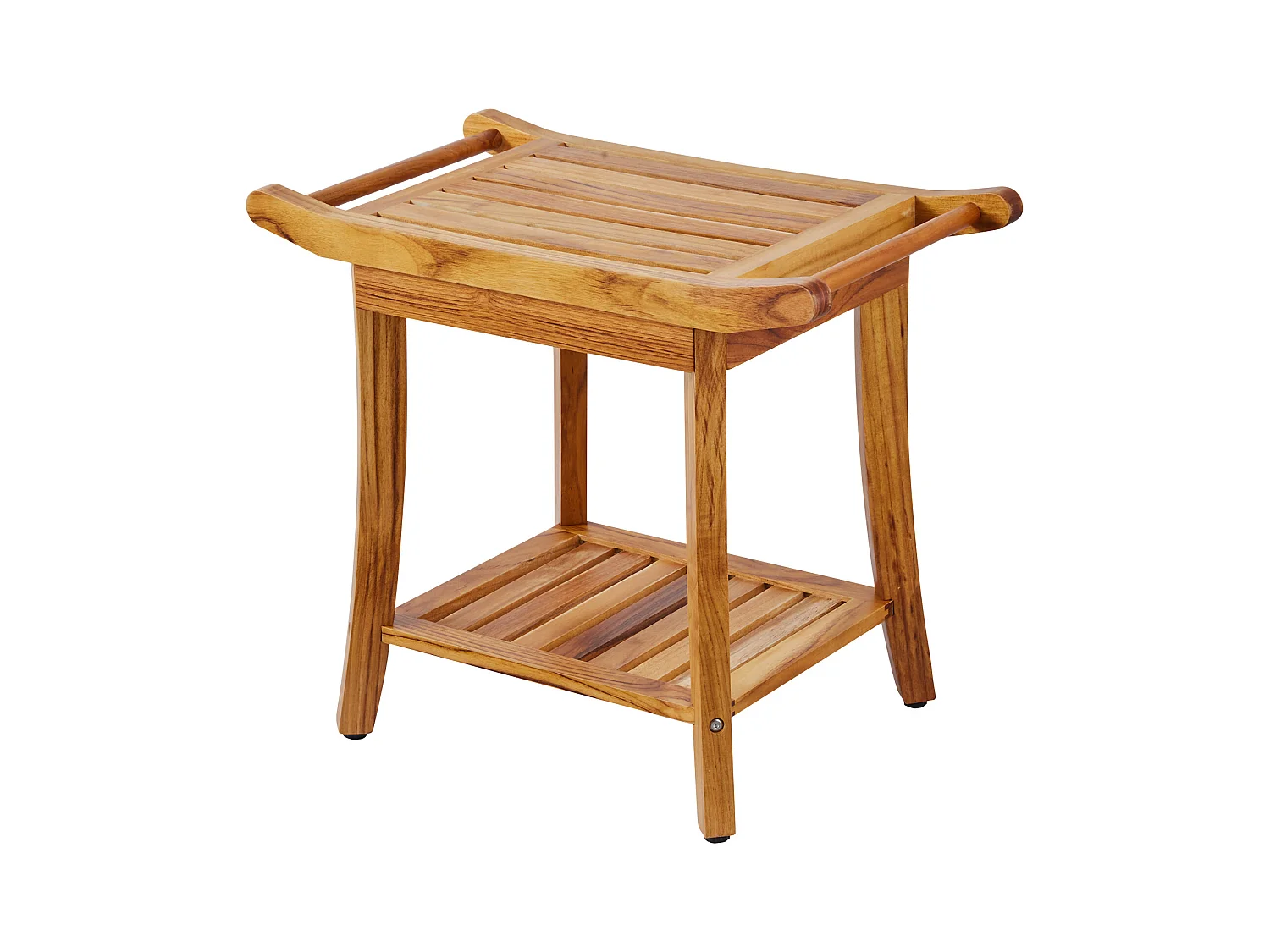 Banc de Douche en Bois de Teck SucceBuy, 56 x 37 x 47 cm, Chaise pour Salle de Bain