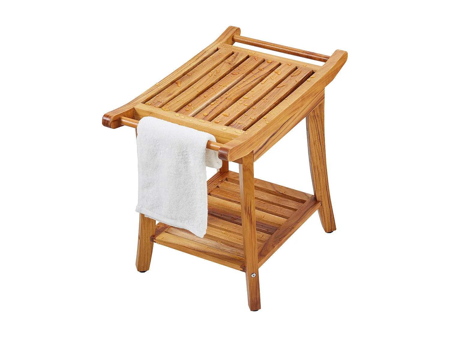 Duschenstuhl aus Polyholz SucceBuy, 56 x 37 x 47 cm, Badezimmertstuhl