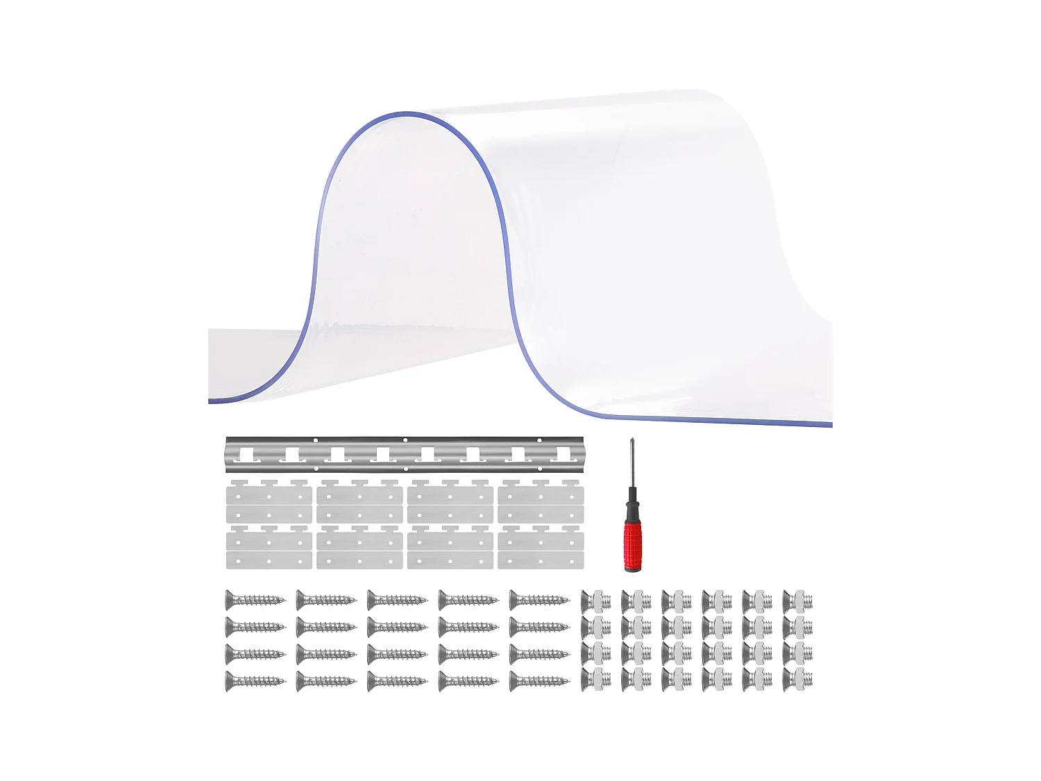 Strokendeurgordijn SucceBuy PVC Strokengordijn 122 x 213.4 cm voor Koel-/Vriezerrol Doorzichtig Plastic