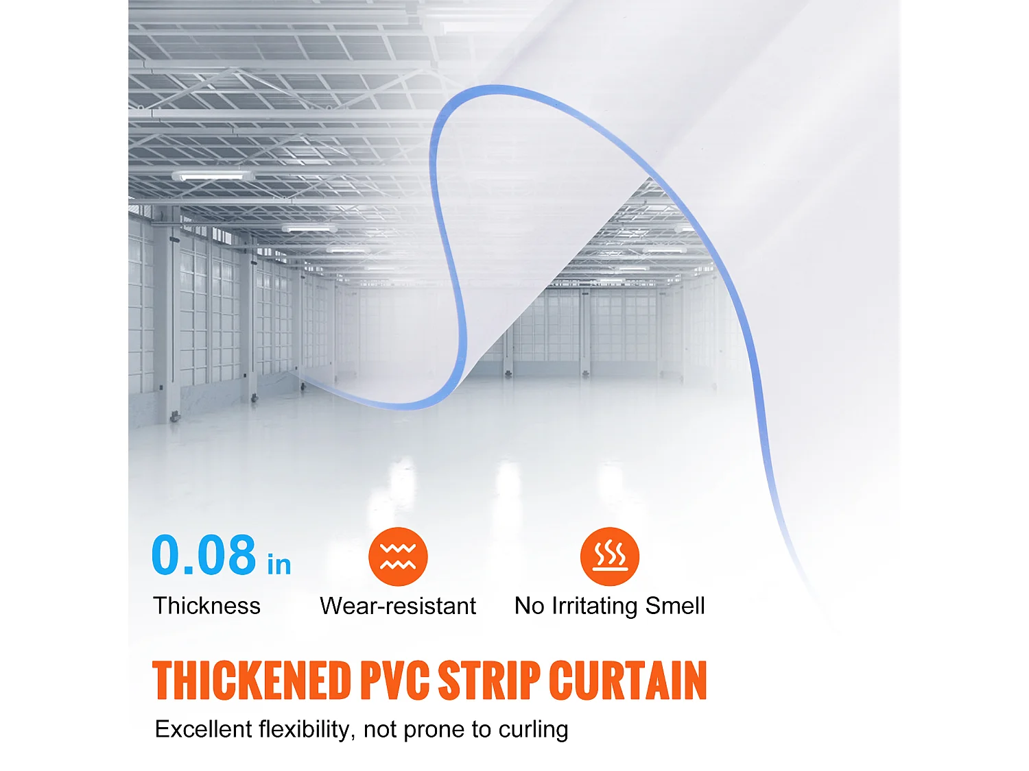 Strokendeurgordijn SucceBuy PVC Strokengordijn 122 x 213.4 cm voor Koel-/Vriezerrol Doorzichtig Plastic