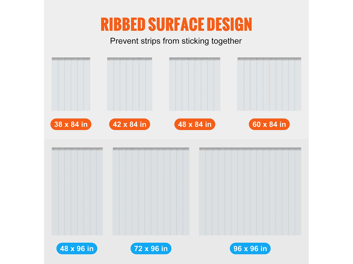 Strokendeurgordijn SucceBuy PVC Strokengordijn 122 x 213.4 cm voor Koel-/Vriezerrol Doorzichtig Plastic
