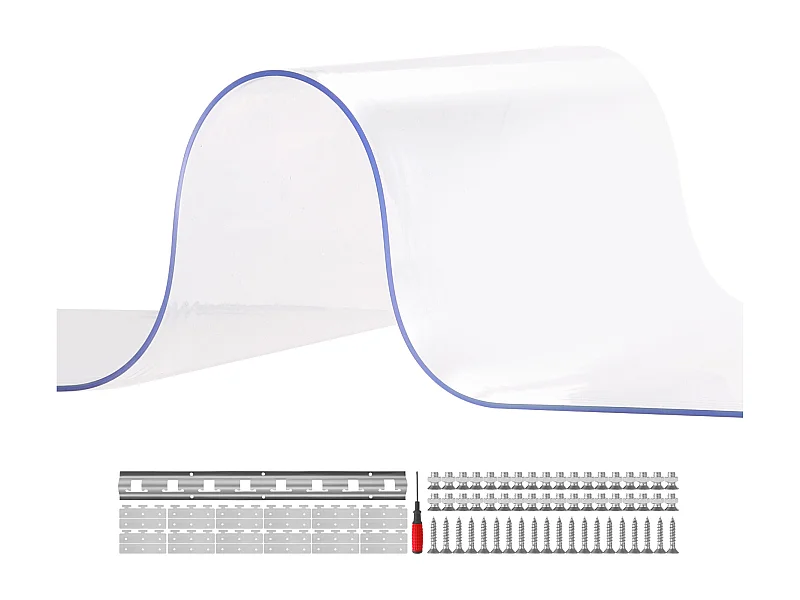 Streifentürvorhang SucceBuy Streifenvorhang, PVC-Türvorhang, 183 cm x 244 cm, für Kühl- und Gefrierschränke, Transparenter Kunststoff