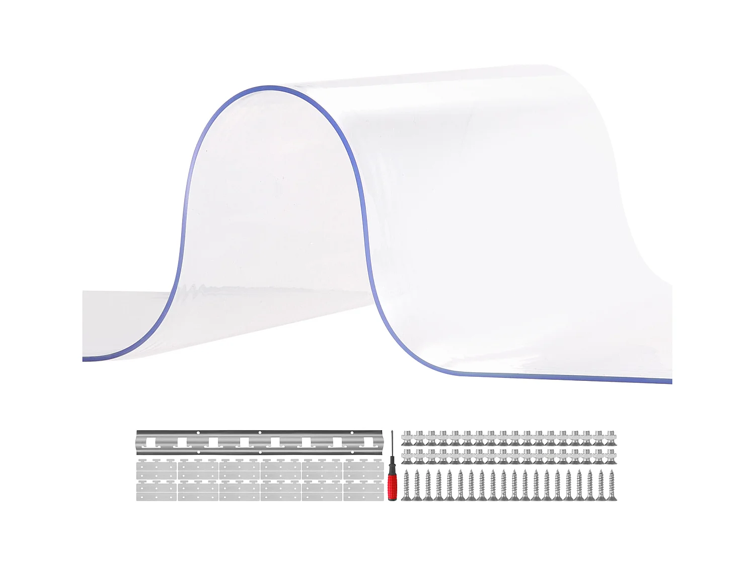 Strokendeurgordijn SucceBuy Strokengordijn, PVC Deurgordijn, 183 x 244 cm voor Koel- en Vrieskast, Transparant Plastic