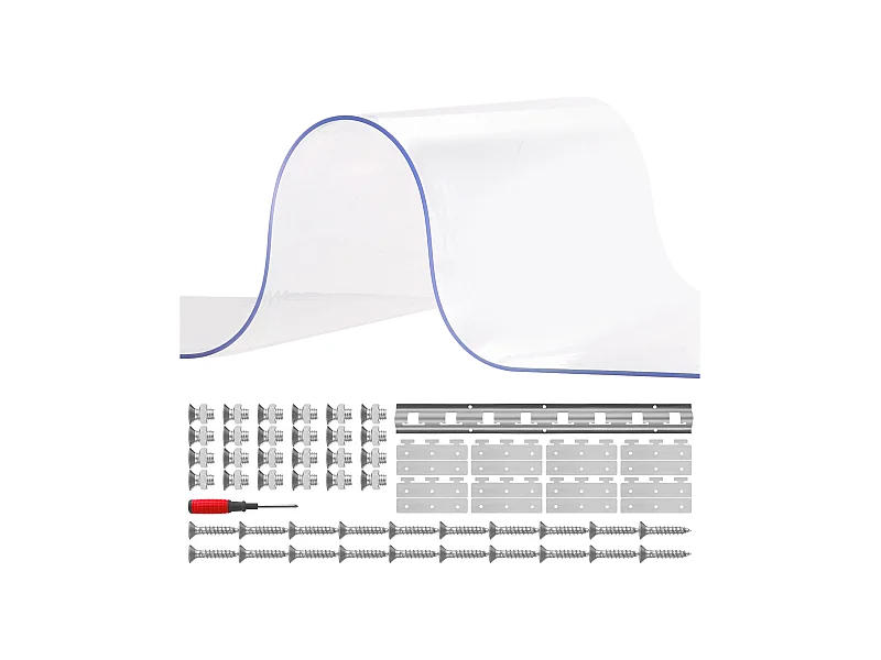 Tenda a Strisce per Porta SucceBuy Tenda a Strisce in PVC per Porta Frigorifero, 122 x 244 cm, in Plastica Trasparente