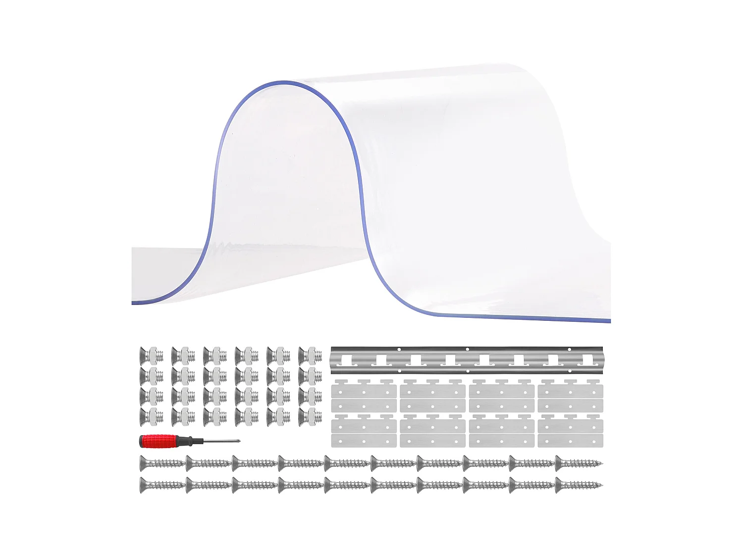 Cortina de Porta de Tira SucceBuy Cortina de Tiras de PVC para Porta de Frigorífico, 122 x 244 cm, Plástico Transparente