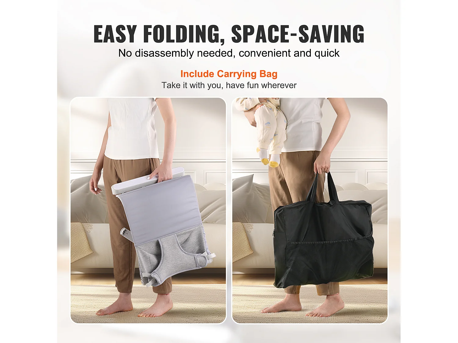 Baby Lounge, SucceBuy Baby Lounge, Opvouwbare Lounge Zitje voor Baby's van 0 tot 9 Maanden, Lounge voor Pasgeborenen met 2 Hellingshoeken