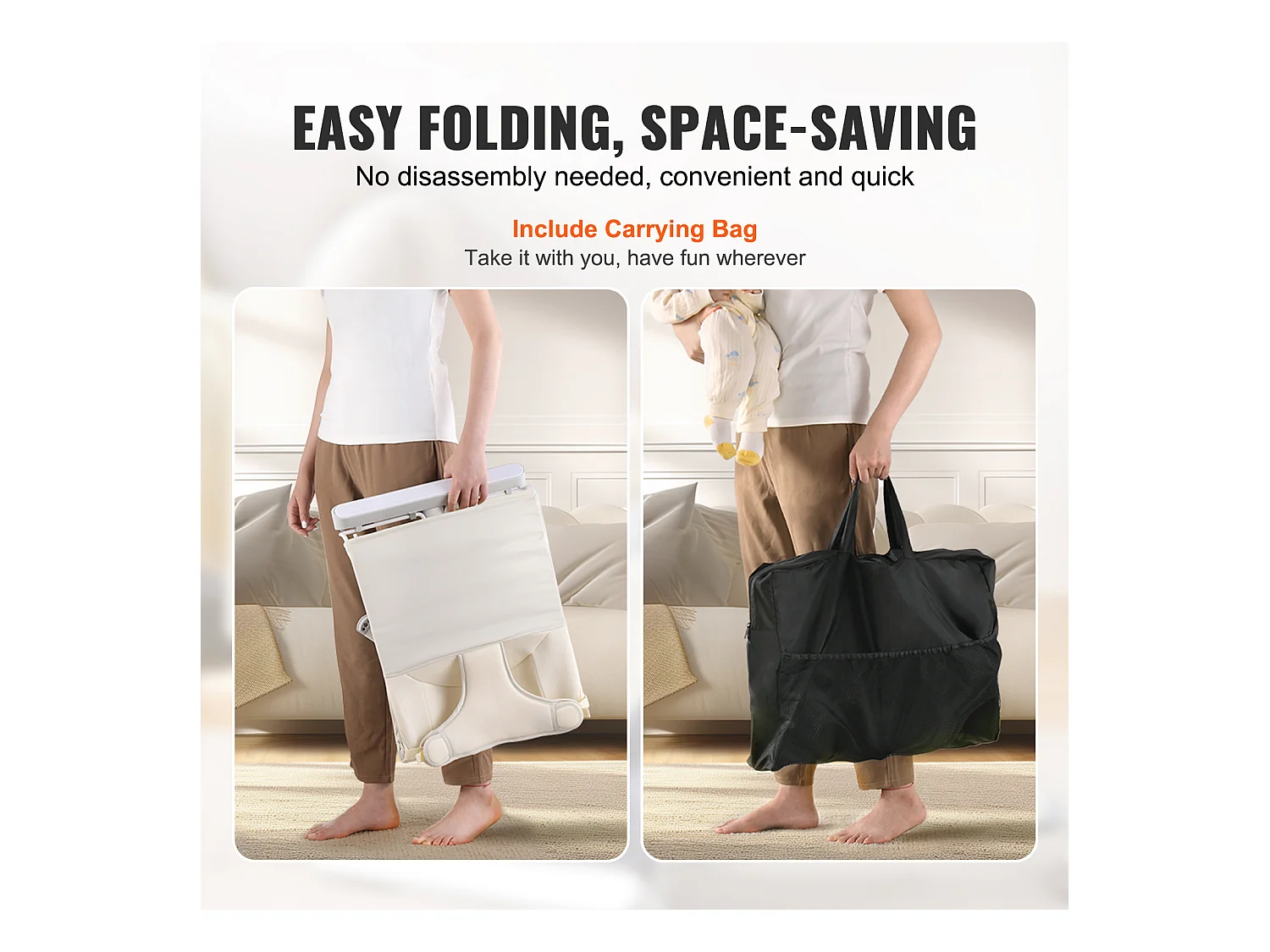 Transat Bébé, SucceBuy Transat Pliant pour Bébé pour Bébés de 0 à 9 Mois avec Barre de Jouets