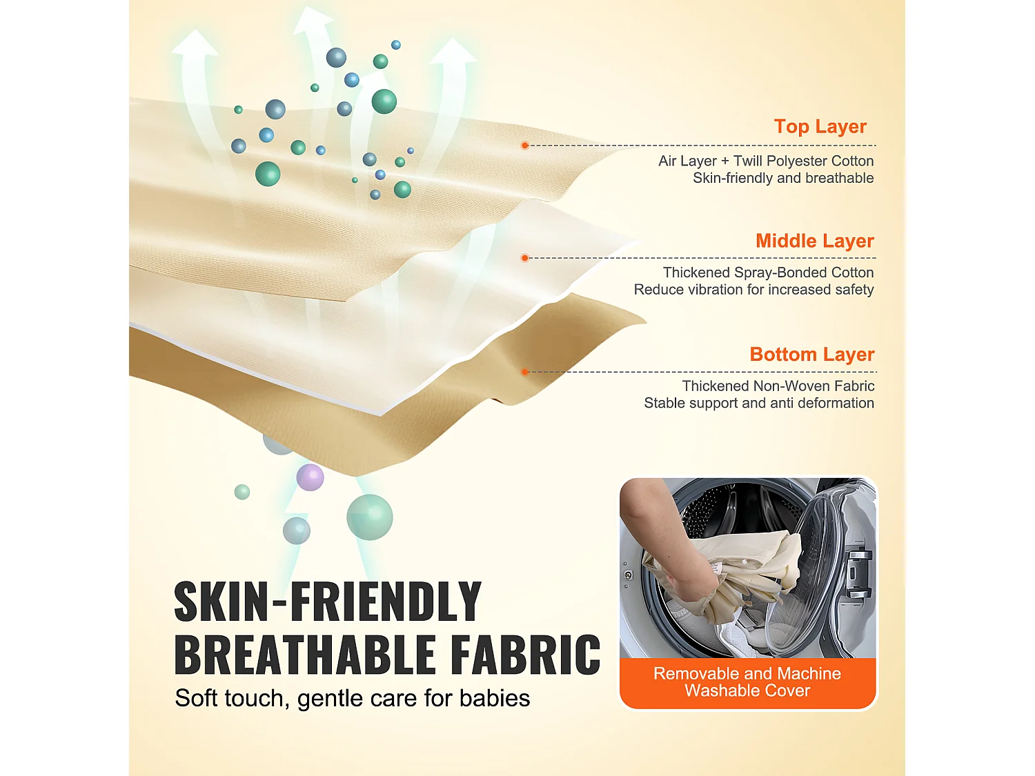 Baby Bouncer, SucceBuy Opvouwbare Baby Bouncer voor Baby's van 0-9 Maanden met Speelstang