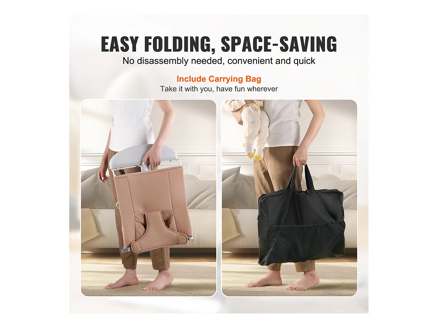 Transat Bébé, SucceBuy Transat pour Bébé avec Siège Pliant et 2 Angles d'Inclinaison