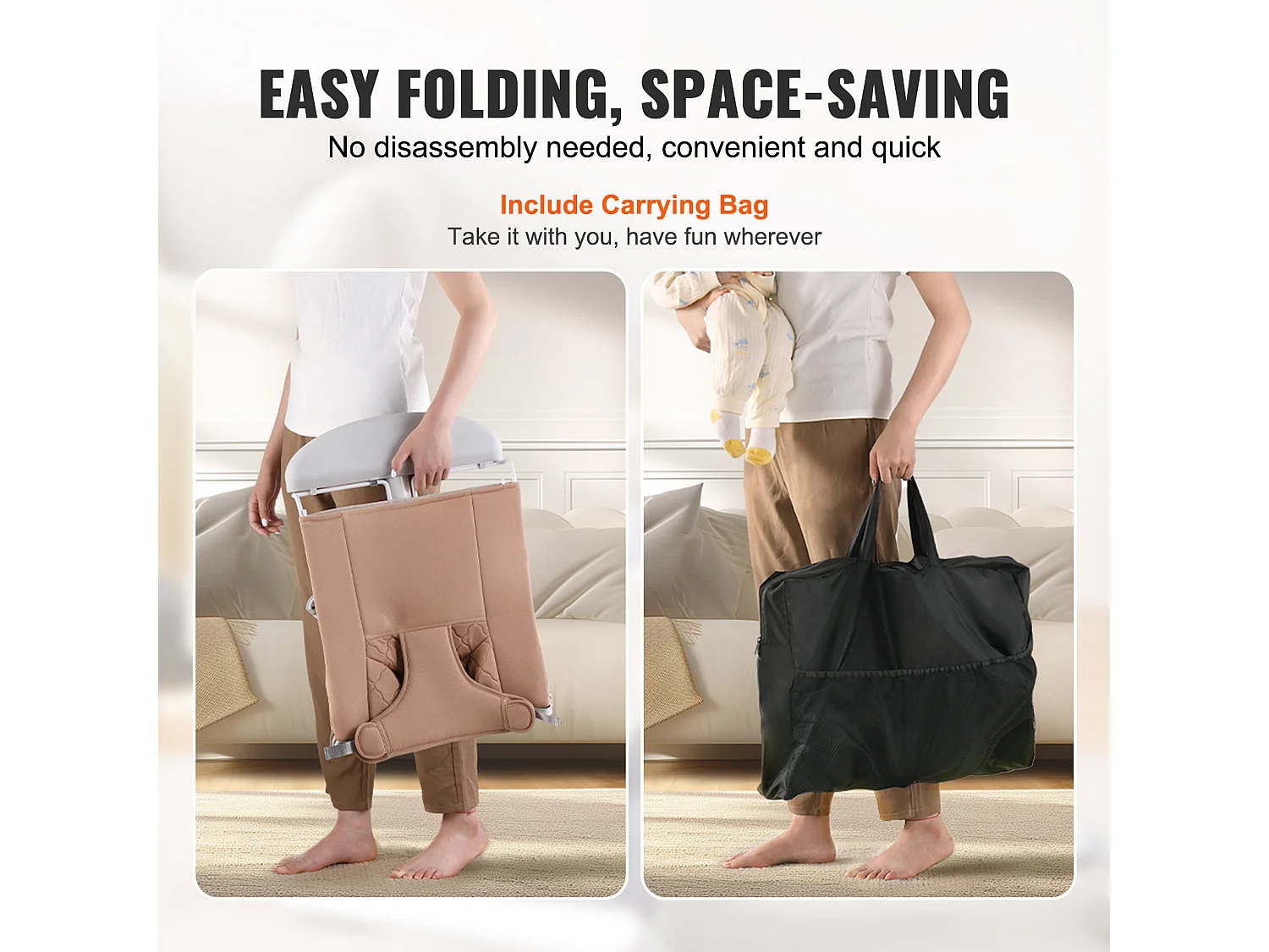 Transat Bébé, SucceBuy Transat pour Bébé avec Siège Pliant et 2 Angles d'Inclinaison