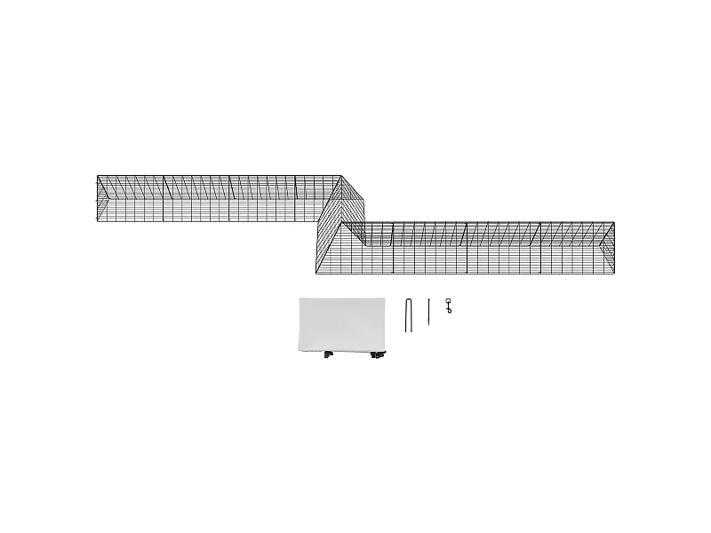 Enclos du Poulailler SucceBuy, 729 x 200 x 61 cm, Tunnel Eextérieur Portable, Vert