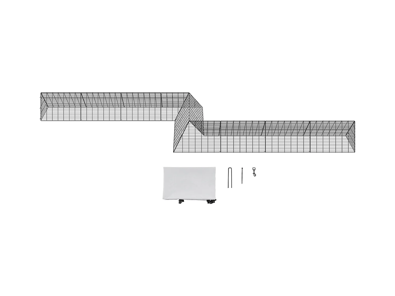 Enclos du Poulailler SucceBuy, 729 x 200 x 61 cm, Tunnel Eextérieur Portable, Vert