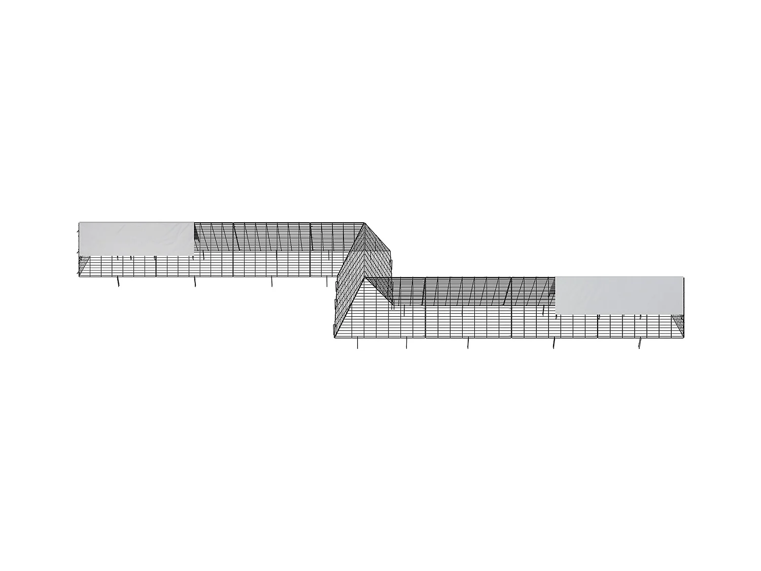 Enclos du Poulailler SucceBuy, 729 x 200 x 61 cm, Tunnel Eextérieur Portable, Vert