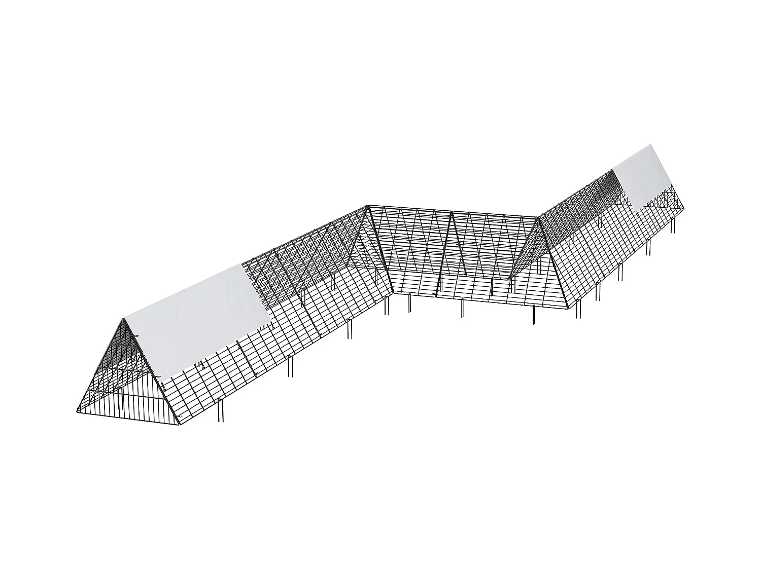 Enclos du Poulailler SucceBuy, 729 x 200 x 61 cm, Tunnel Eextérieur Portable, Vert