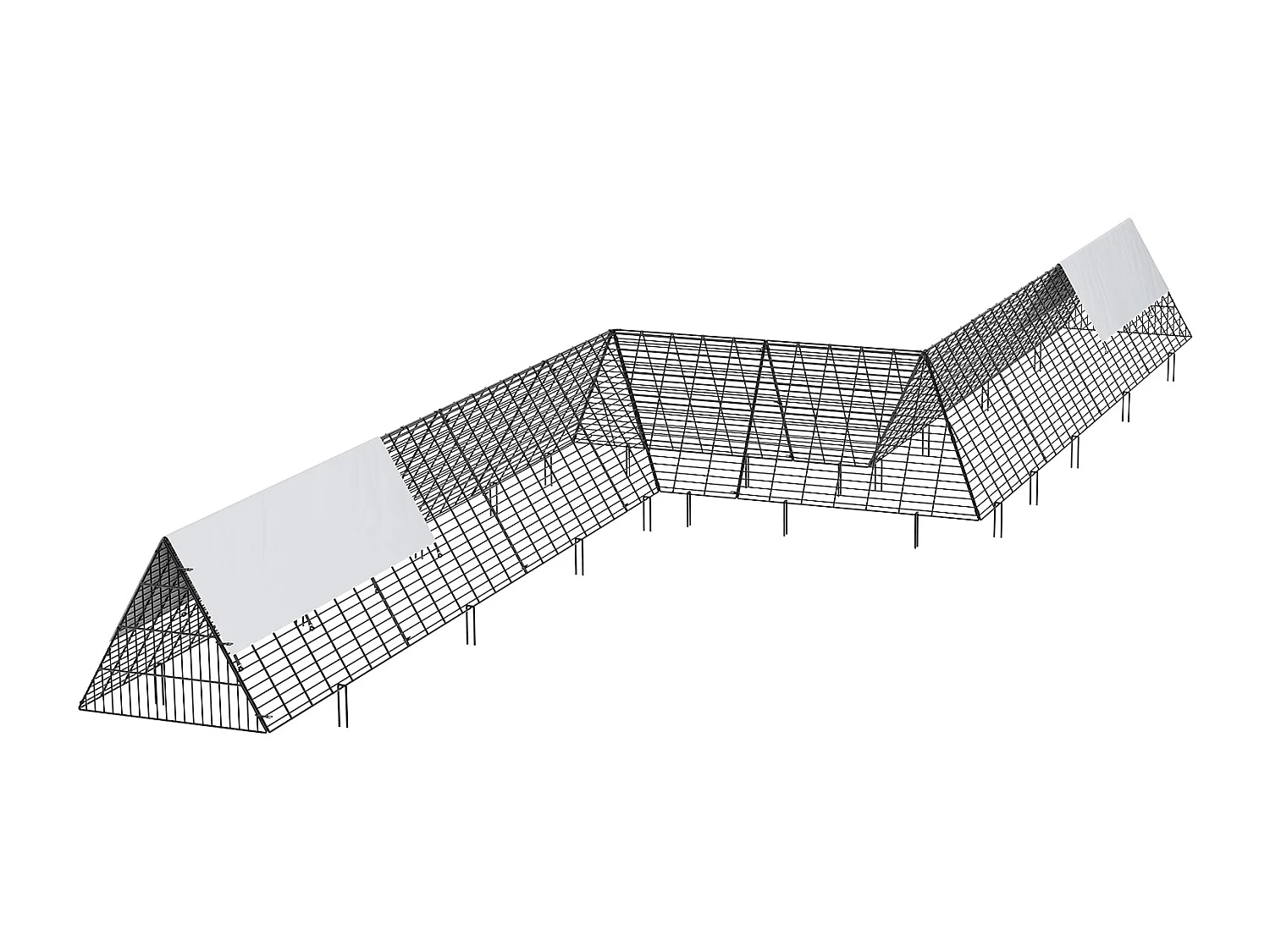 Enclos du Poulailler SucceBuy, 729 x 200 x 61 cm, Tunnel Eextérieur Portable, Vert