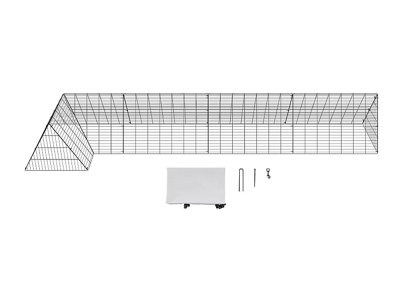 Enclos du Poulailler SucceBuy, 400 x 100 x 61cm, Tunnel Eextérieur Portable, Vert