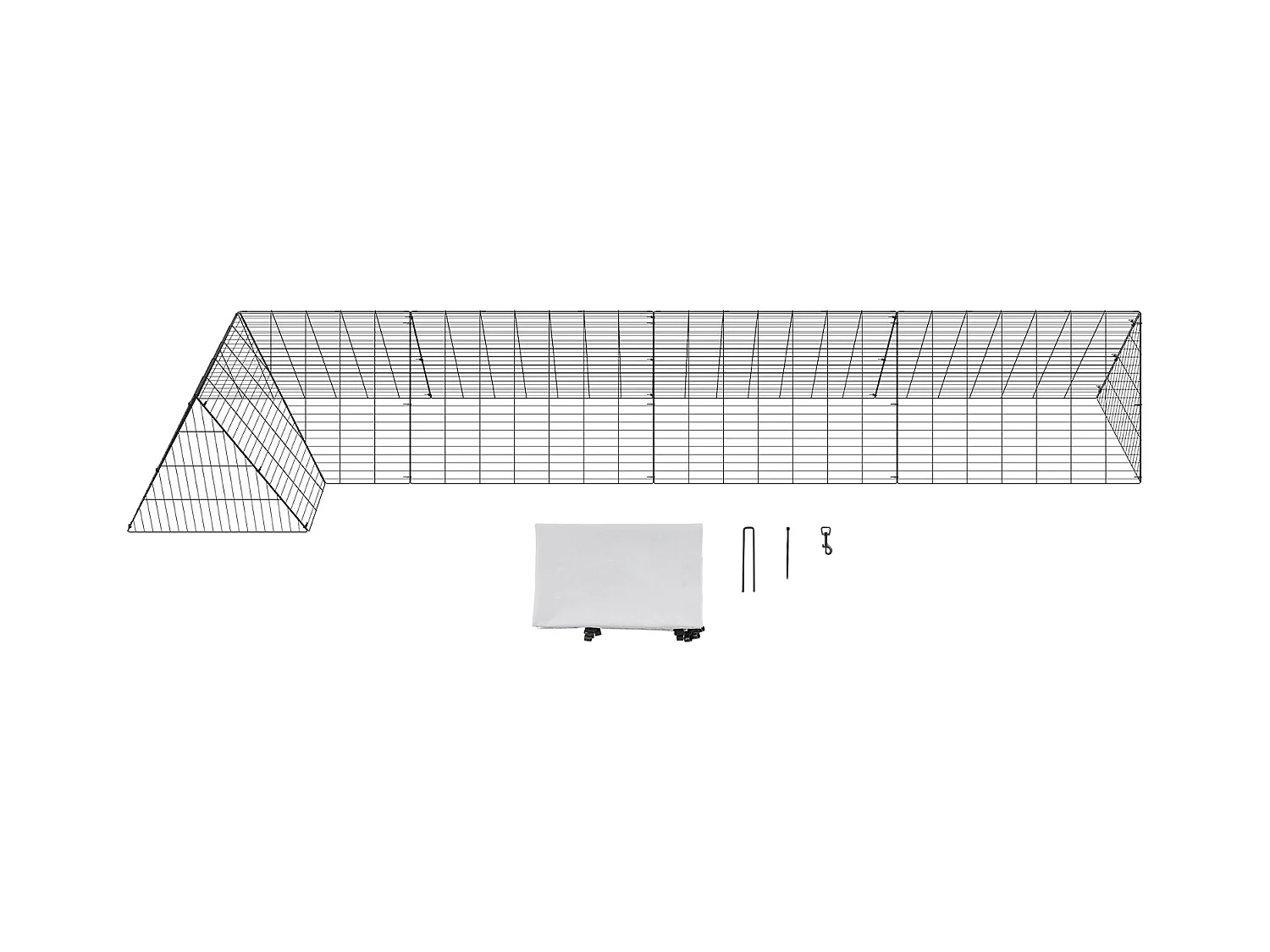 Kipkooihek SucceBuy, 400 x 100 x 61cm, Draagbare Buitentunnel, Groen, voor Kippen, Eenden, Konijnen, Groen