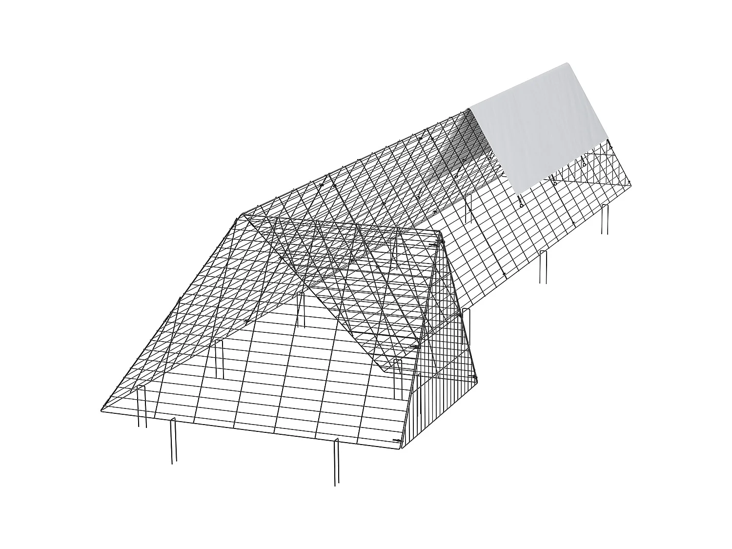 Kipkooihek SucceBuy, 400 x 100 x 61cm, Draagbare Buitentunnel, Groen, voor Kippen, Eenden, Konijnen, Groen