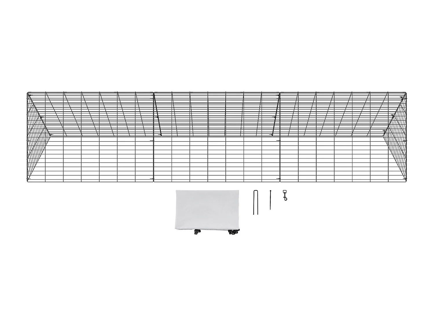 Enclos du Poulailler SucceBuy, 762 x 180 x 156 cm, Tunnel Eextérieur Portable, pour Poulets, Canards, Lapins, Vert