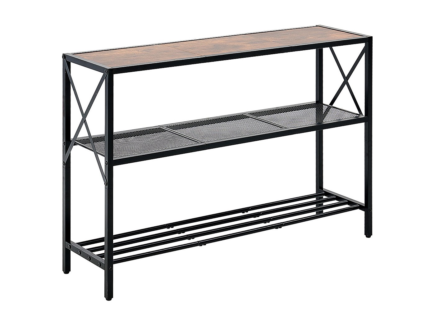 Table console - 100 x 30 x 80 cm - Table d'appoint étroite - Convient pour le salon, le couloir et le canapé - marron/noir