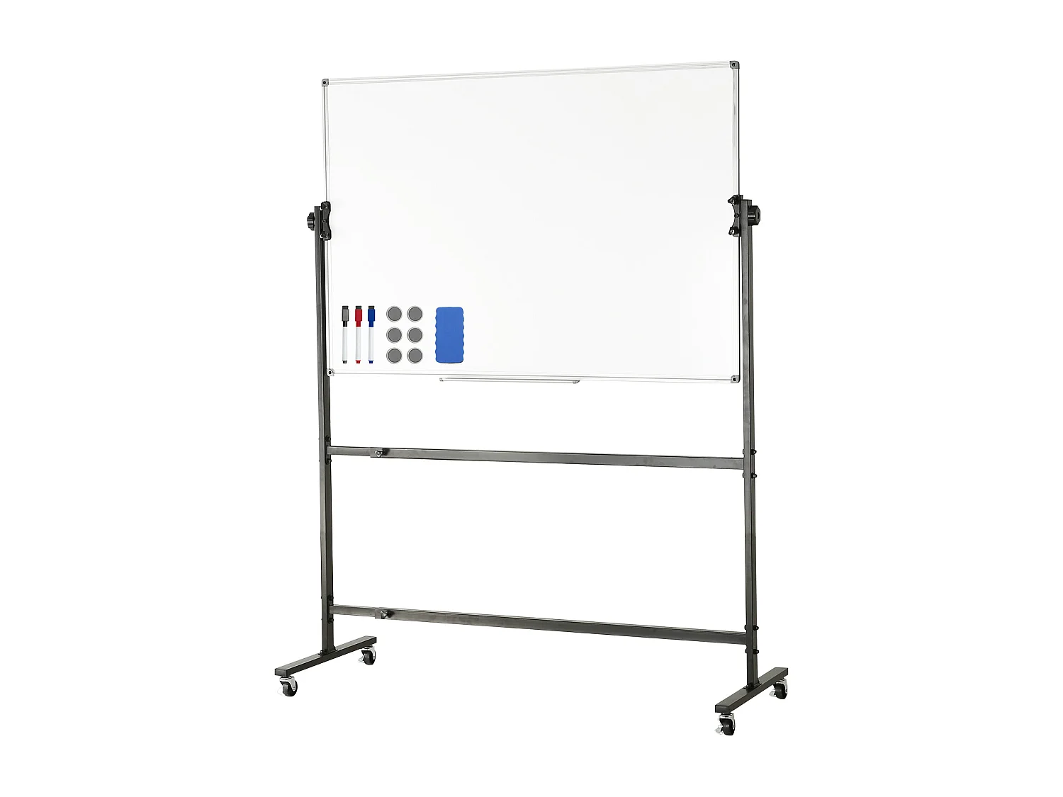 Tableau Blanc Magnetique SucceBuy Tableau Blanc Magnétique Roulant 118.3 x 76.4 cm, Mobile Double Face