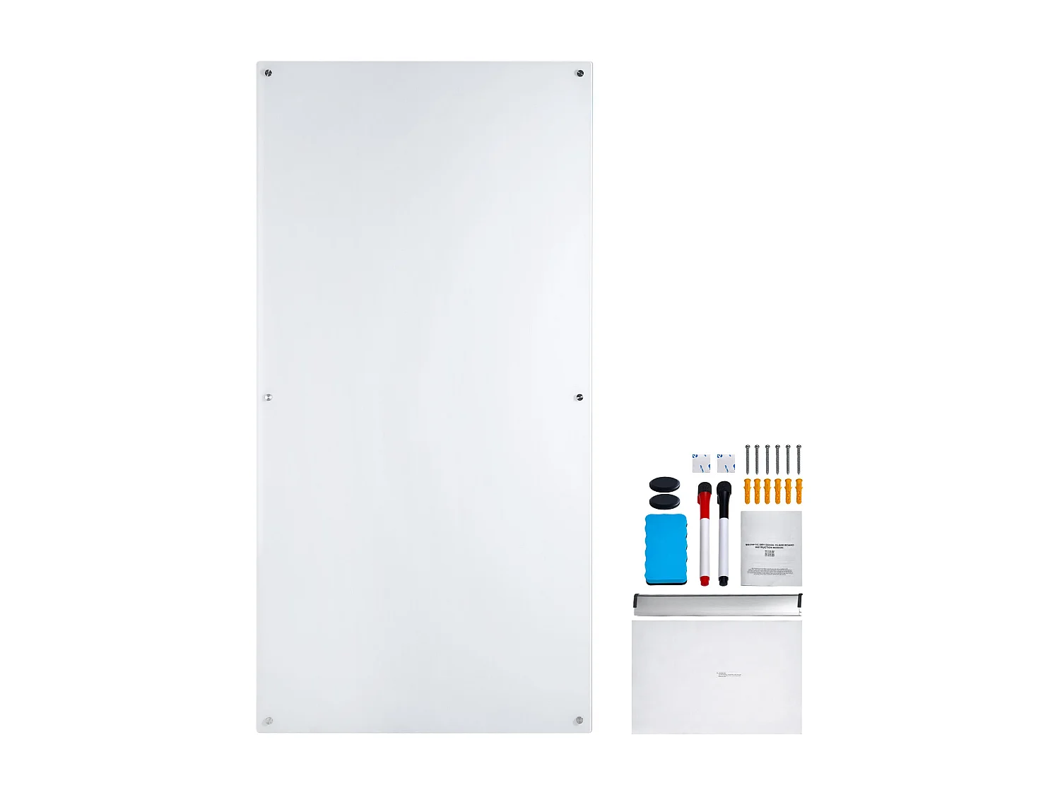 Tableau Blanc Magnétique en Verre SucceBuy, 182,9x91,5 cm, Effaçable à Sec Sans Cadre