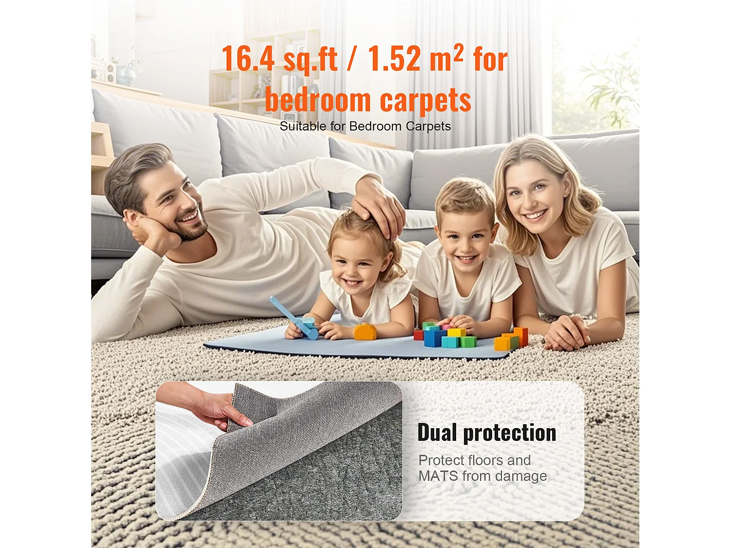 Tapis Antidérapant Gripper SucceBuy, 275x366 cm, 6 mm d'Épaisseur, pour Tous les Sols, Couleur Non Spécifiée