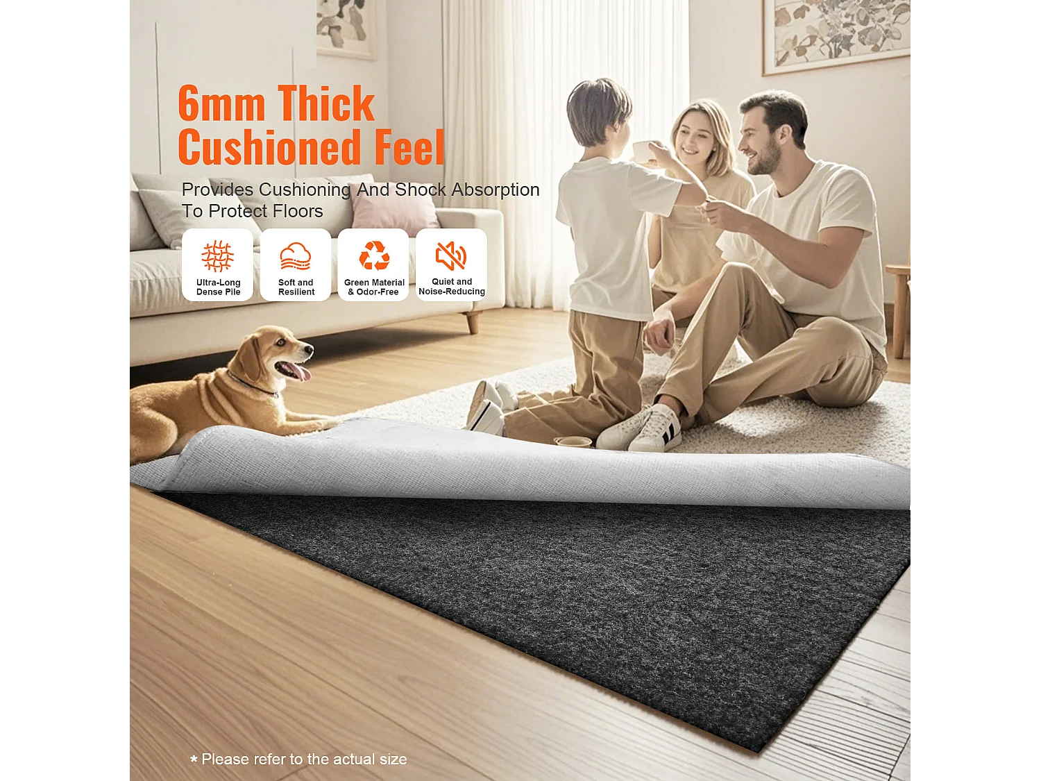 Tapis Antidérapant pour Tapis SucceBuy, 153x244 cm, 6 mm d'Épaisseur, pour Sol, Couleur Non Spécifiée