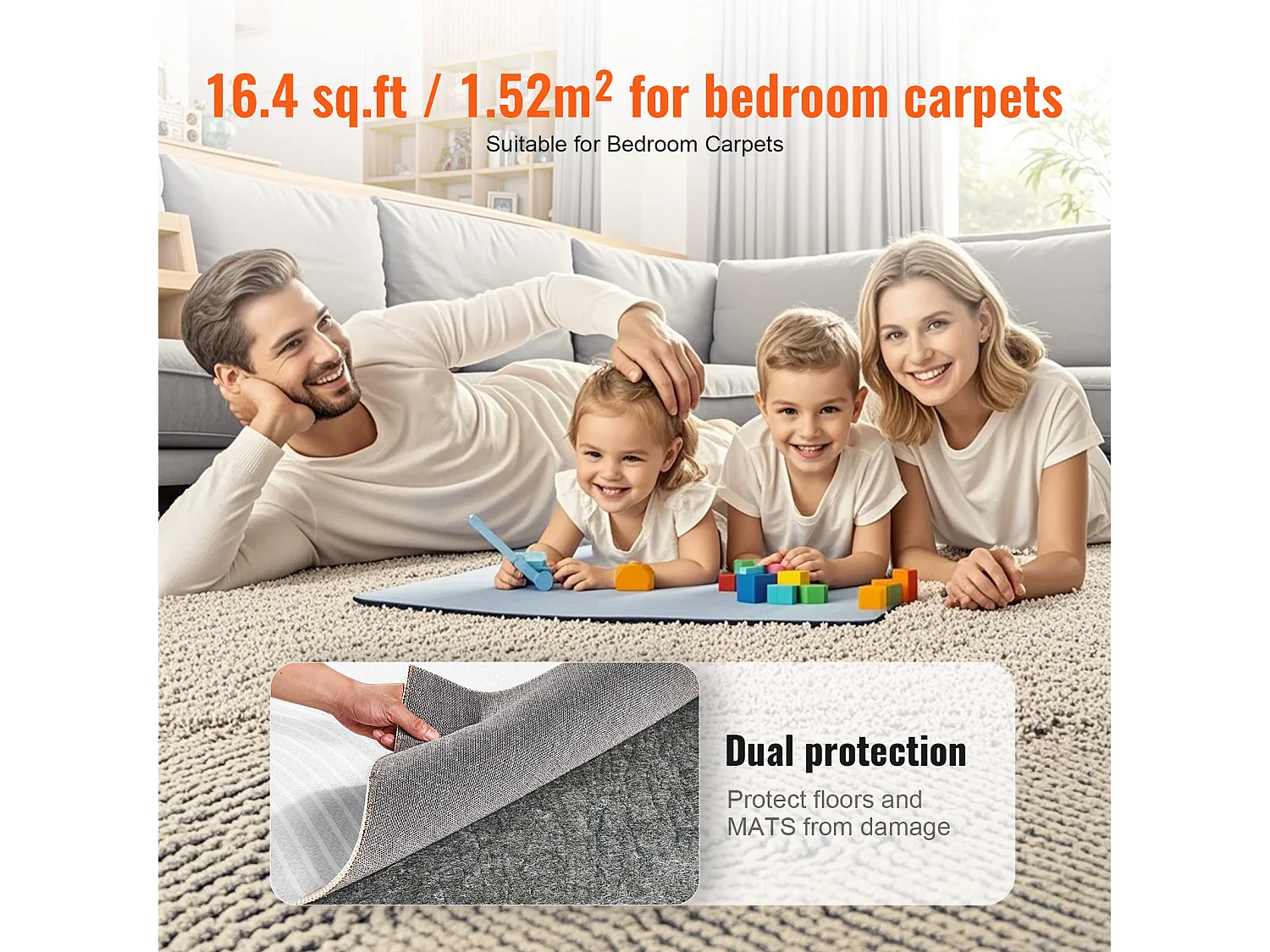 Tapis Antidérapant pour Tapis SucceBuy, 153x244 cm, 6 mm d'Épaisseur, pour Sol, Couleur Non Spécifiée