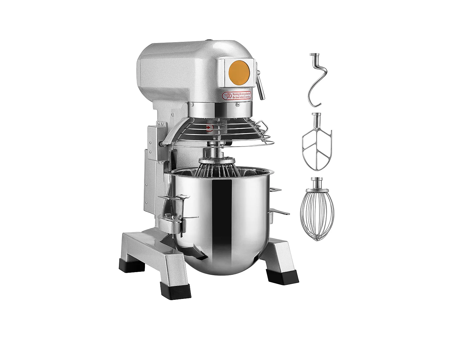 Mixeur Alimentaire Commercial SucceBuy 18,7 L 1100 W 3 Vitesses Mélangeur de Pâte sur Socle pour Restaurant