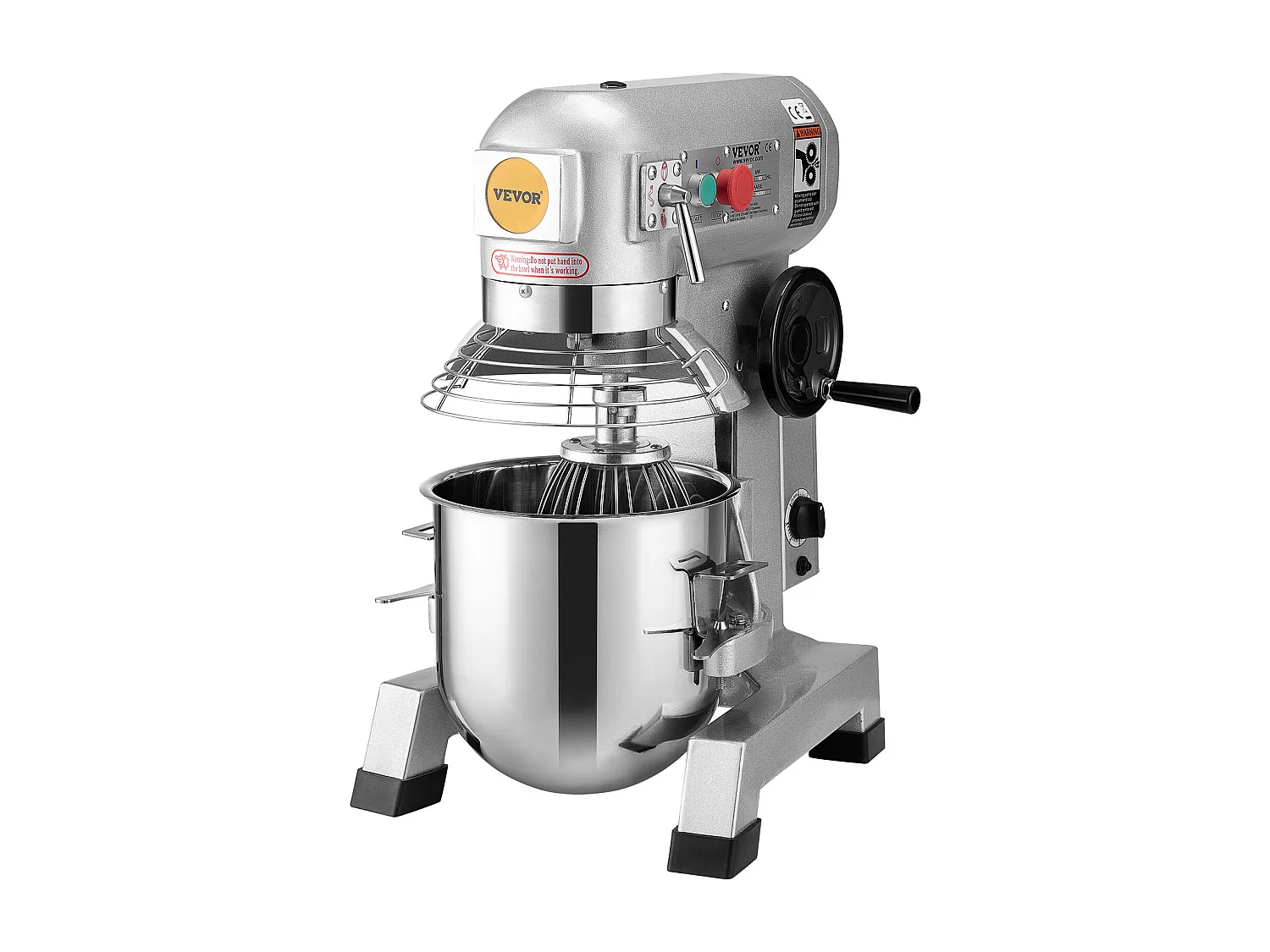 Mixeur Alimentaire Commercial SucceBuy 18,7 L 1100 W 3 Vitesses Mélangeur de Pâte sur Socle pour Restaurant