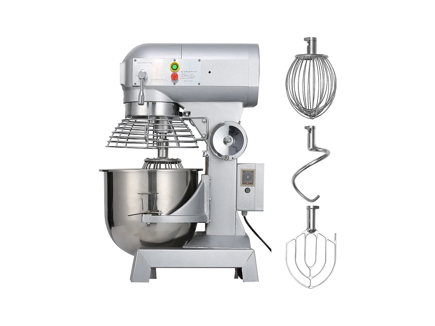 Mixer SucceBuy 9.5 L mit 3 Einstellbaren Geschwindigkeiten, Backmischgerät für Lebensmittel und Teig