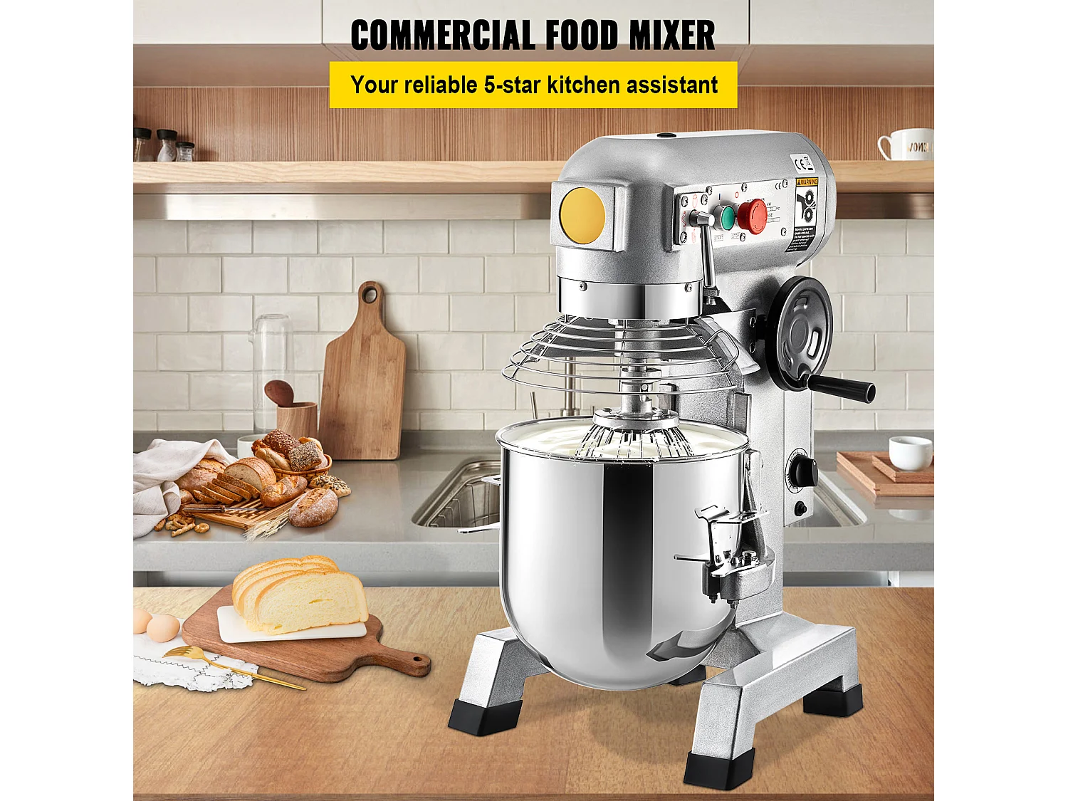Mixer SucceBuy, Standmixer voor Zakelijk Gebruik, 14 L, 500 W, Zakelijk Elektrisch Mixer, met 3 Instelbare Snelheden