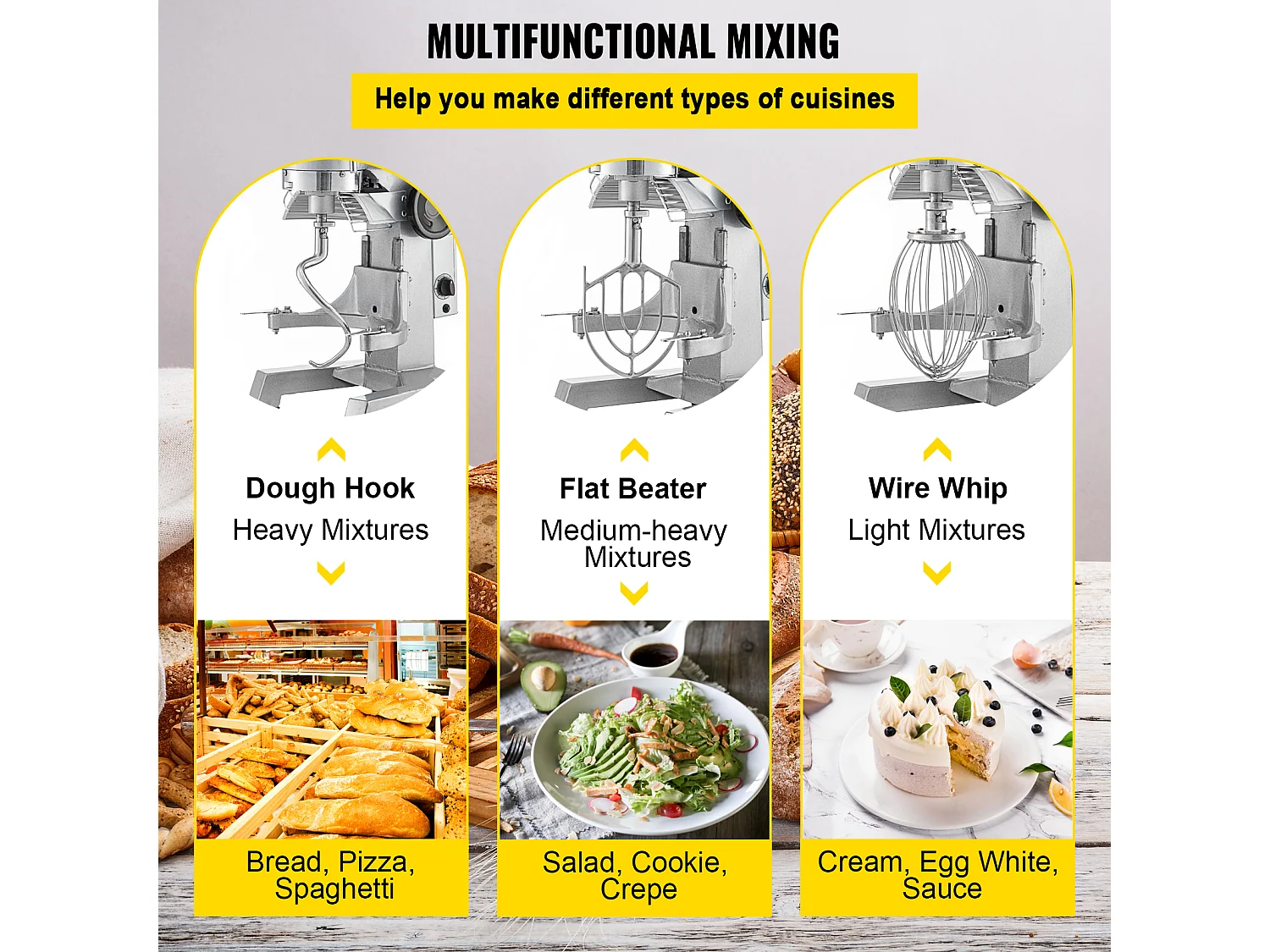 Mixer SucceBuy, Standmixer voor Zakelijk Gebruik, 14 L, 500 W, Zakelijk Elektrisch Mixer, met 3 Instelbare Snelheden