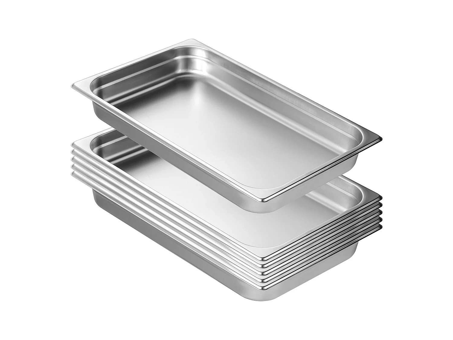 Piatto SucceBuy Kit di 6 Pentole a Vapore per Albergo, in Acciaio Inossidabile, di 6.3 CM di Profundità