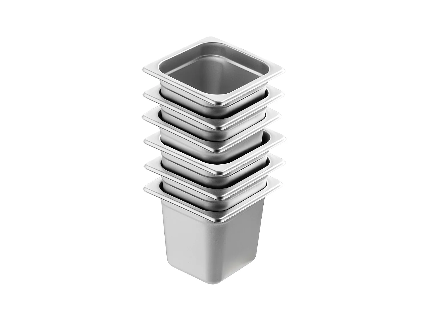 Plat SucceBuy Lot de 6 Casseroles d'Hôtel de Taille 1/6, Casserole Profonde en Acier Inoxydable de 15.24CM pour Table à Vapeur