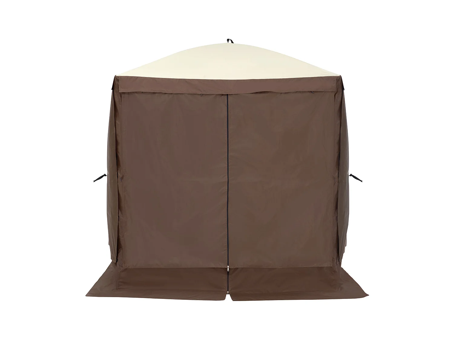 Carpa SucceBuy Carpa Plegable, Refugio Solar de 4 Lados con Paneles de Privacidad y Ventanas, 1,8 x 1,8 M con Mosquitera, Color Marrón