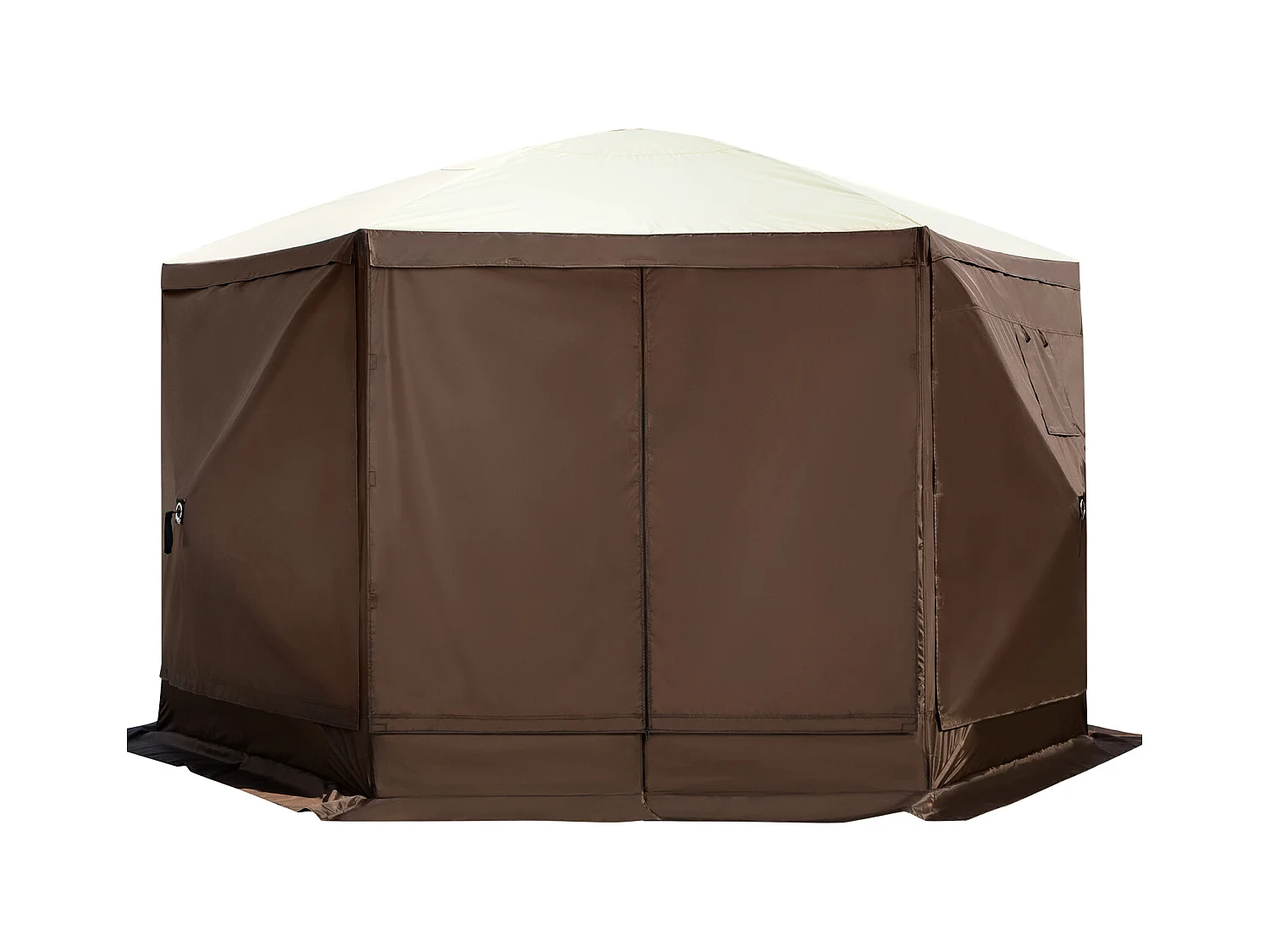 Tonnelle SucceBuy Gazebo de camping escamotable 365Cm x 365Cm, Abri à Auvent à 6 Côtés, Pare-Soleil