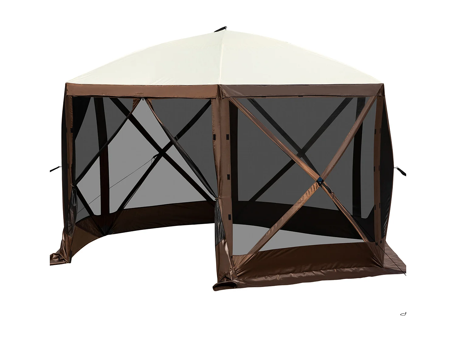 Tent SucceBuy Pop-Up Camping Gazebo 365Cm x 365Cm, 6-Zijdige Luifel, Zonwering
