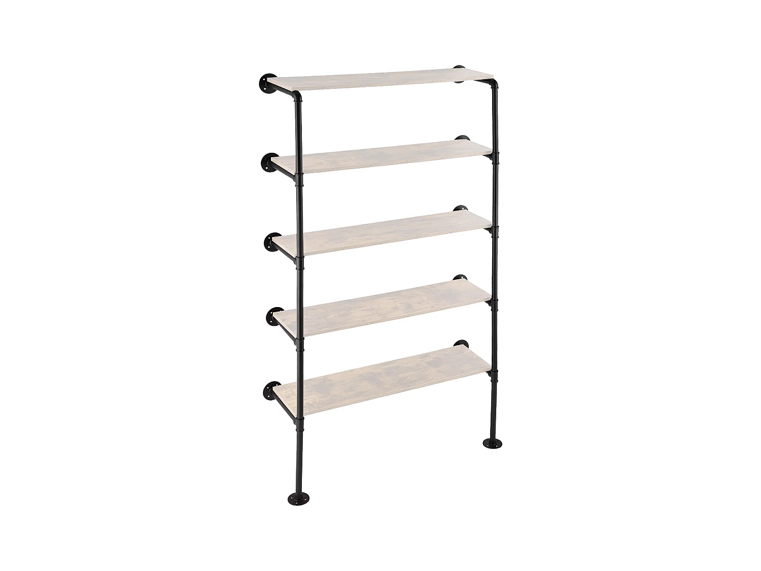 Étagère Murale Tuyau Industrielle SucceBuy, 5 Niveaux, Lot de 2, pour Planche 30 cm, Montage Mural, Rangement, Métal