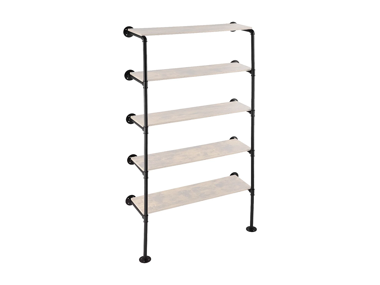 Étagère Murale Tuyau Industrielle SucceBuy, 5 Niveaux, Lot de 2, pour Planche 30 cm, Montage Mural, Rangement, Métal