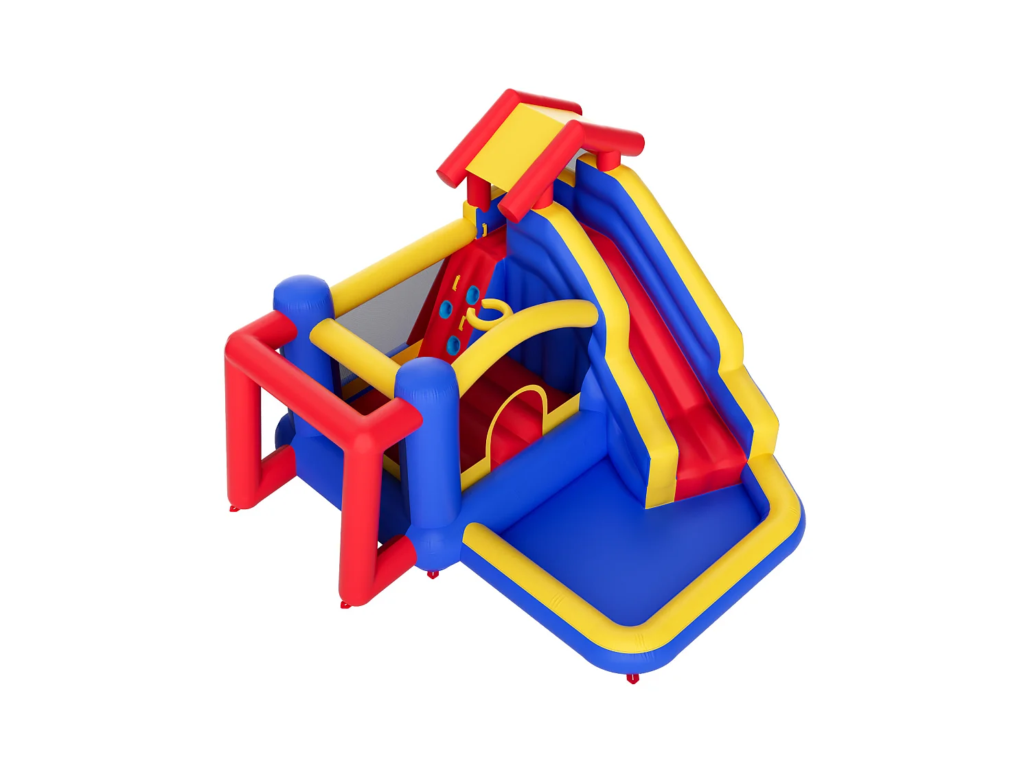 Château Gonflable SucceBuy, 333 x 338 x 203 cm, Divertissement en Plein Air, avec Souffleur, Toboggan et plus pour 3 à 8 ans