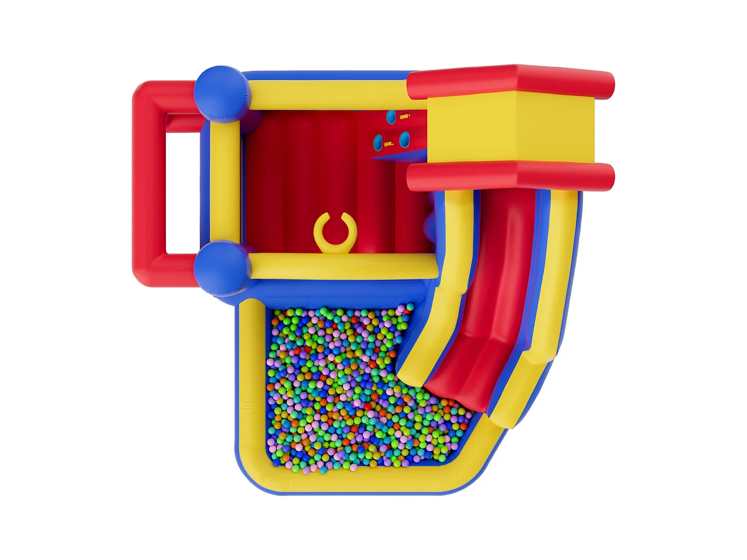 Château Gonflable SucceBuy, 333 x 338 x 203 cm, Divertissement en Plein Air, avec Souffleur, Toboggan et plus pour 3 à 8 ans