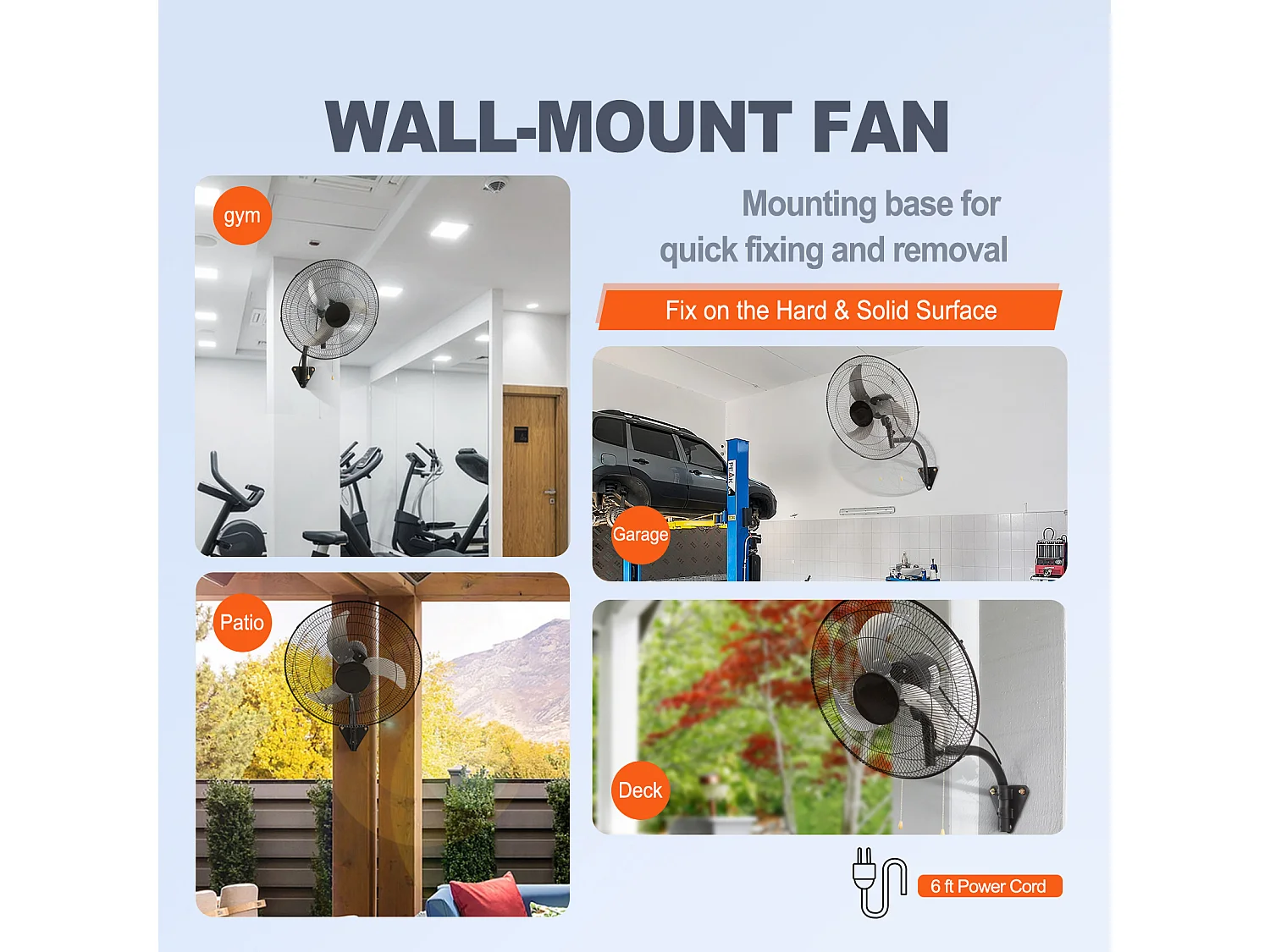 Ventilateur Mural SucceBuy, 44cm, 4000 CFM, 3 Vitesses, Noir, pour Refroidir Entrepôt, Serres, les Ateliers, les Patios et les Sous-Sols