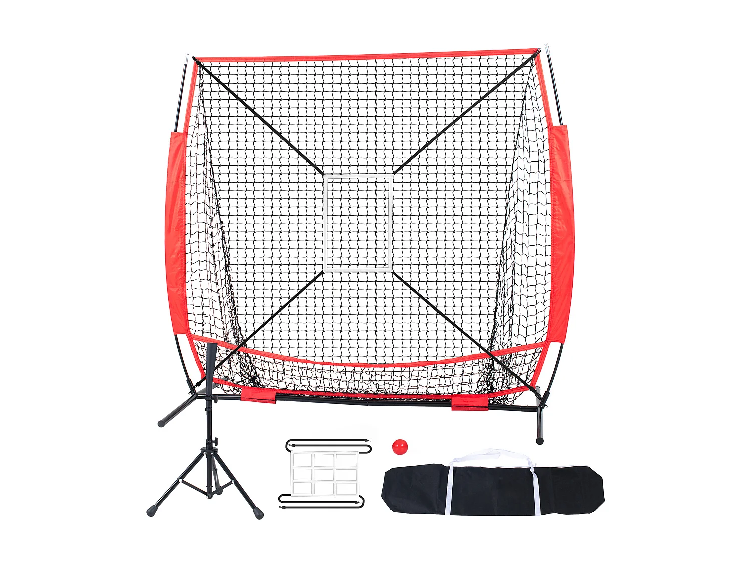 Siatka Treningowa SucceBuy do Baseballu i Softballu 152x152 cm z Akcesoriami do Odbijania i Odbijania do Bicia, Bicia, Łapania