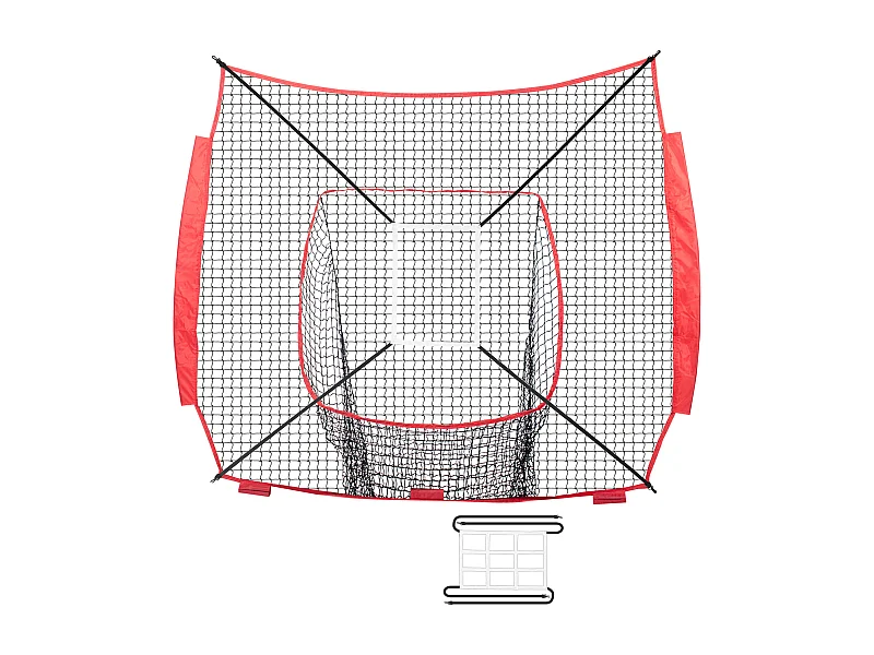 Siatka Treningowa SucceBuy do Baseballu i Softballu 213x213 CM, Pomoc w Treningu do Biicia i Biicia