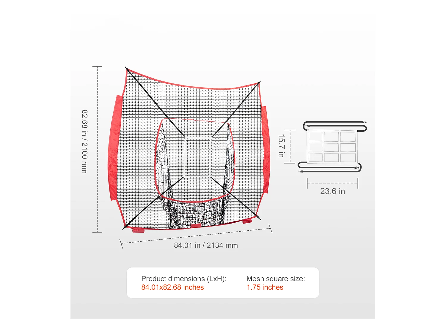 Filet d'Entraînement SucceBuy de Baseball et de Softball 213x213 CM, Aide à l'Entraînement pour Frapper et Frapper