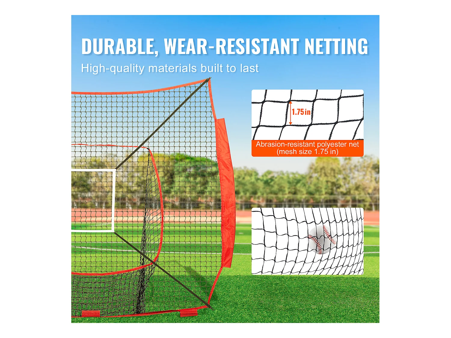 Filet d'Entraînement SucceBuy de Baseball et de Softball 213x213 CM, Aide à l'Entraînement pour Frapper et Frapper